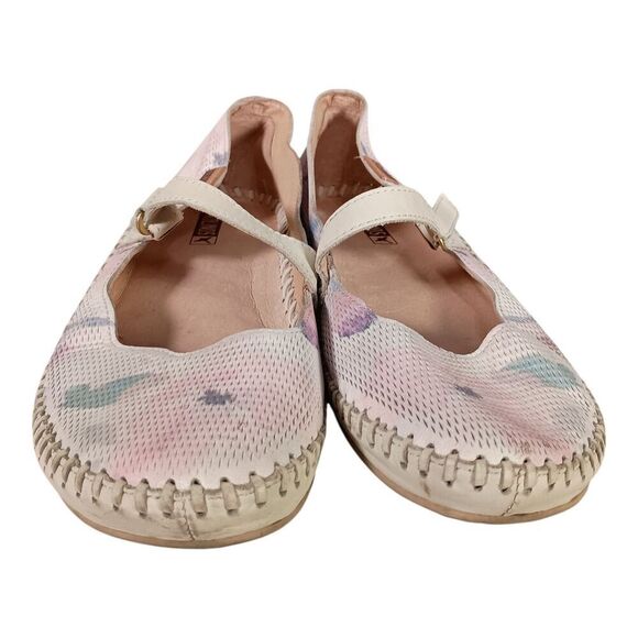 Pikolinos Mary Jane Flats White Multi Leather Closed Toe Women's 39/US 8.5 - 9 - Picture 3 of 9
